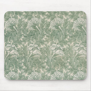 Mousepad papel de parede de tulipa william morris verde