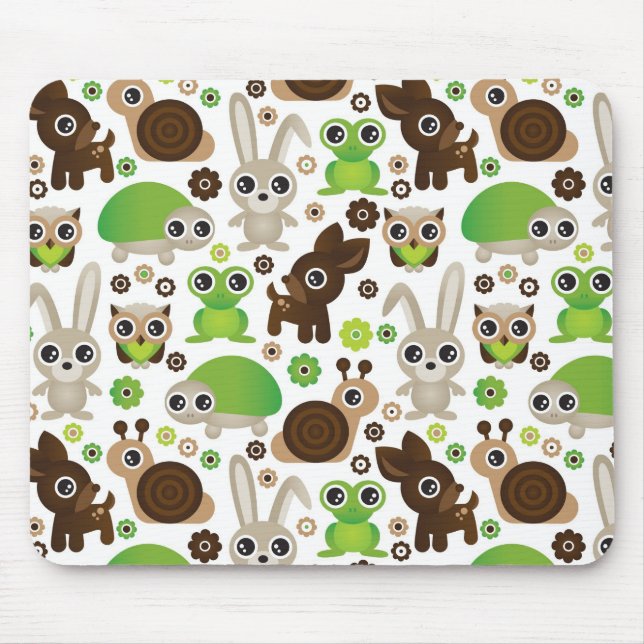 Mousepad papel de parede do animal do coelho da tartaruga (Frente)