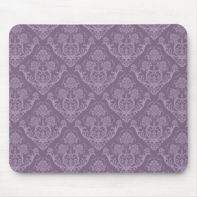 Mousepad Papel de parede floral roxo (Frente)