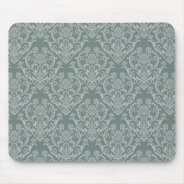 Mousepad Papel de parede floral verde (Frente)