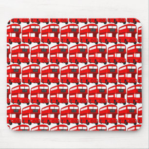 Mousepad Papel de parede vermelho do ônibus do autocarro d