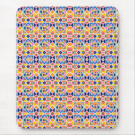 Mousepad Papel de rato colorido com ladrilho geométrico int