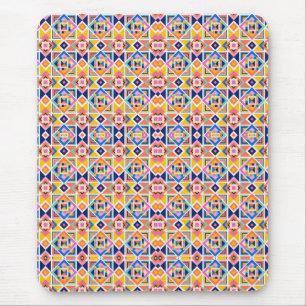 Mousepad Papel de rato colorido com ladrilho geométrico int