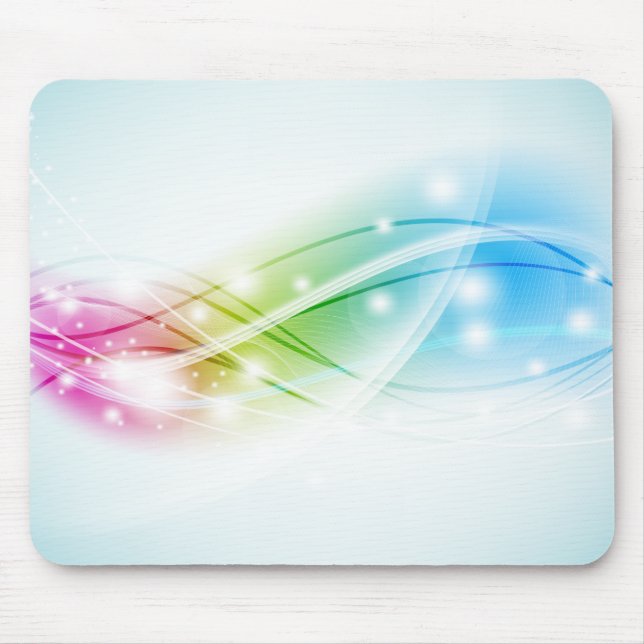 Mousepad Papel de Rato de Ondas Coloridas Fundo Azul (Frente)