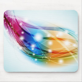 Mousepad Papel de Rato de Ondas Coloridas Fundo Azul