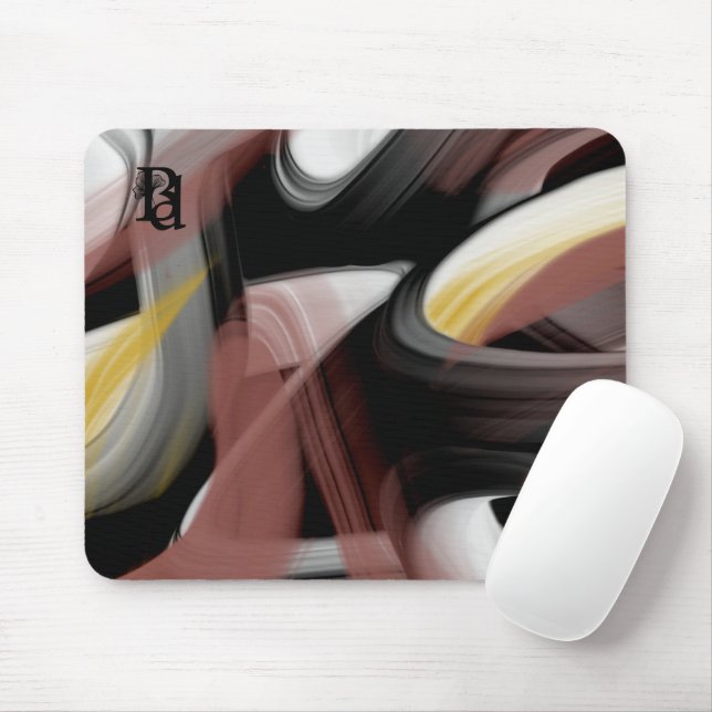 Mousepad Papel de Rato Tendência Arte Abstrata Preto Branco (Com mouse)