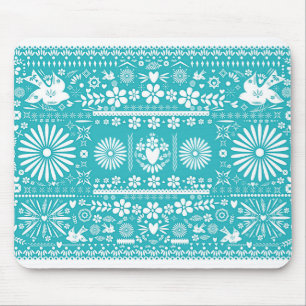 Mousepad Papel Teal Cut Paper (Corte) de Picado Mexicano Tu