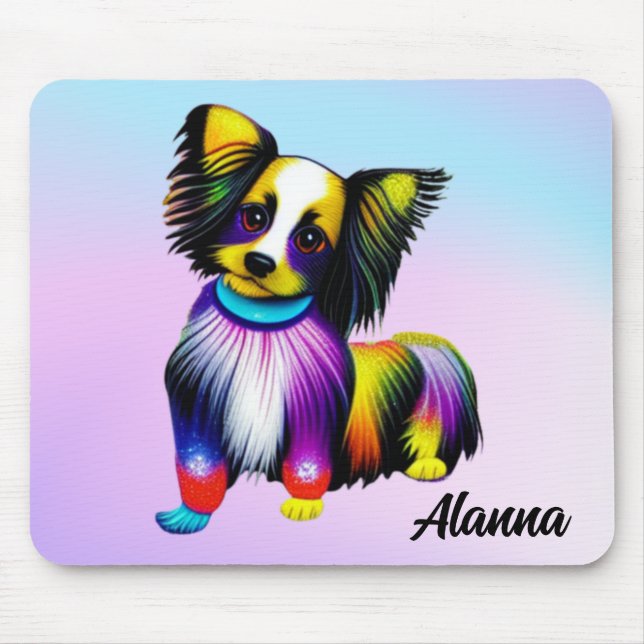 Mousepad Papillion Pop Art Pastel Personalizado (Frente)