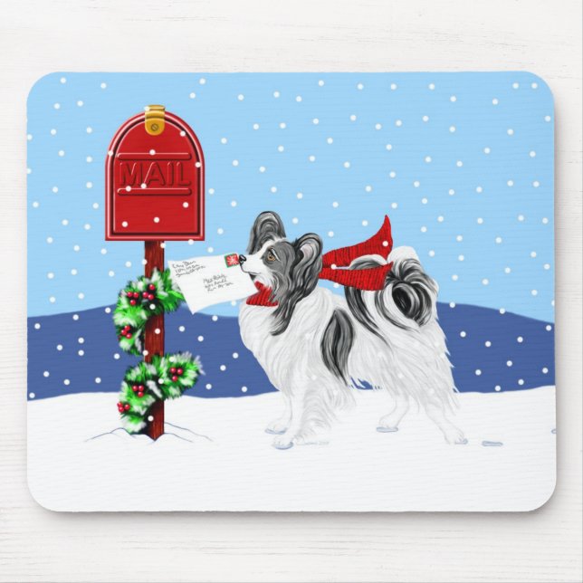 Mousepad Papillon Christmas Mail Blk Wht (Frente)