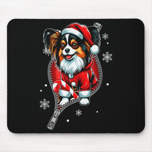 Mousepad Papillon de Papai Noel saindo Natal Proprietário d (Frente)