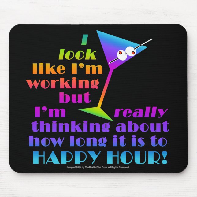 Mousepad Papos de Cocktail - Quanto Tempo até a Hora Feliz (Frente)