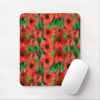 Mousepad Papoulas Vermelhas Apaixonadas e Folhagem Verde Ab