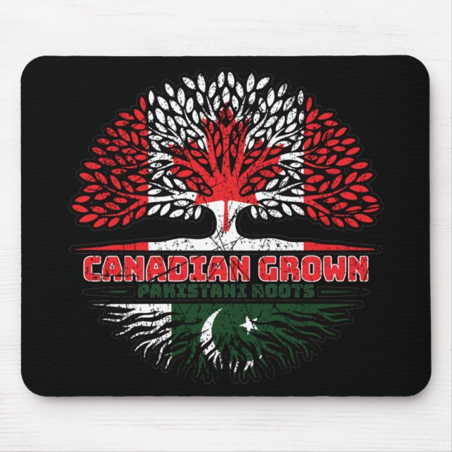 Mousepad Paquistanês, canadense Tree Roots Flag (Frente)