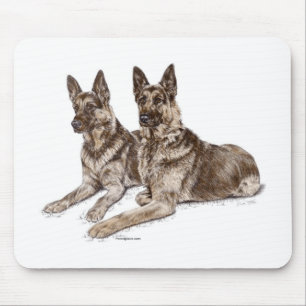 Mousepad Par de Cães German shepherd