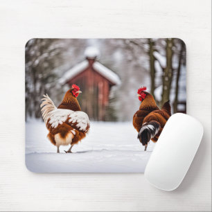 Mousepad Par de Galinhas na Neve