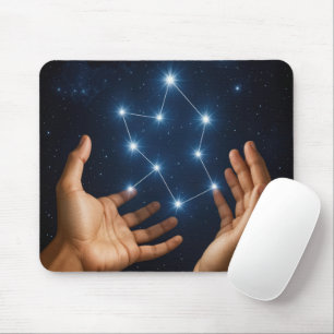 Mousepad Par de mãos Criando uma constelação
