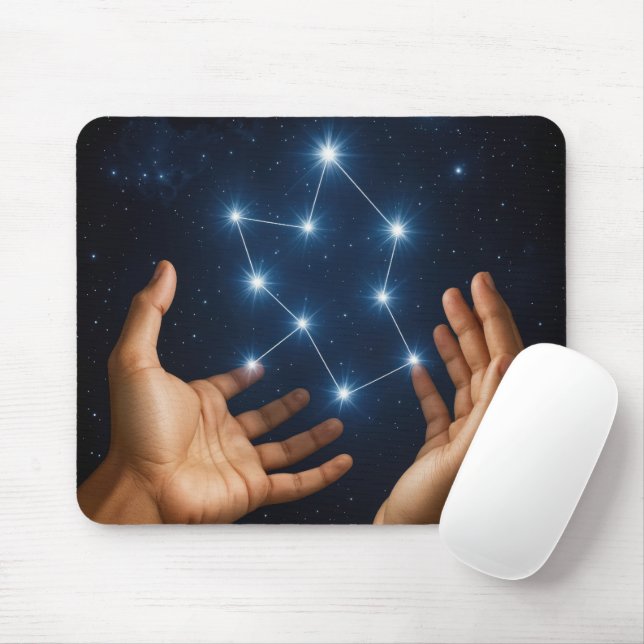 Mousepad Par de mãos Criando uma constelação (Com mouse)