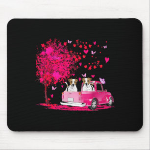 Mousepad Par Jack Russell Caminhão Casal Feliz Dia dos Namo