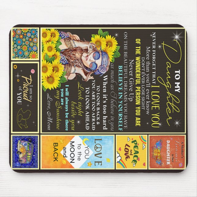 Mousepad Para a minha neta, Sunflower Birthday. (Frente)