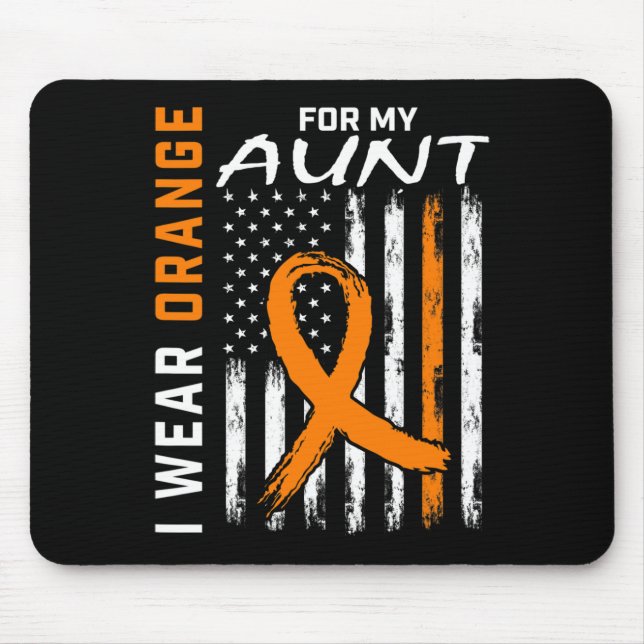 Mousepad Para a minha tia Leucemia Sensibilizar o American  (Frente)