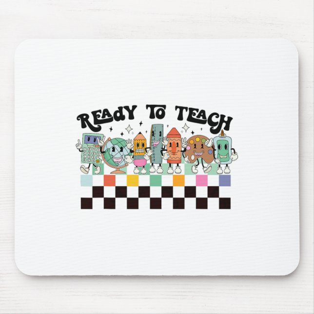 Mousepad Para Aprender A Vida De Professora Retro Em Groovy (Frente)
