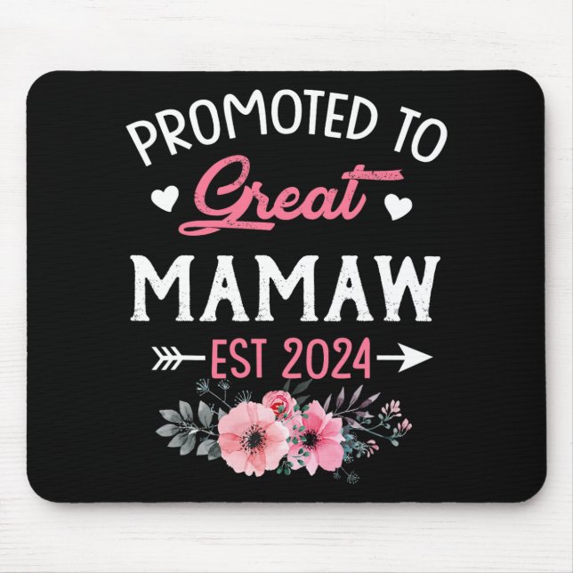 Mousepad Para Excelente Mamaw Est 2024 Flor (Frente)