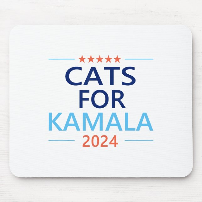 Mousepad Para Kamala Harris 2024 Gato Sem Fios Lady Jd Vanc (Frente)