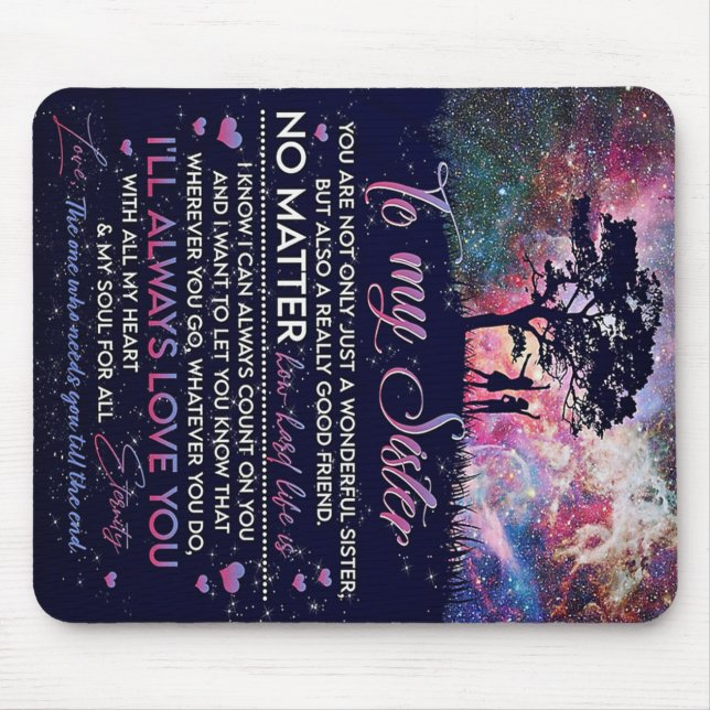 Mousepad Para Minha Irmã Dama, Presente De Aniversário Irmã (Frente)