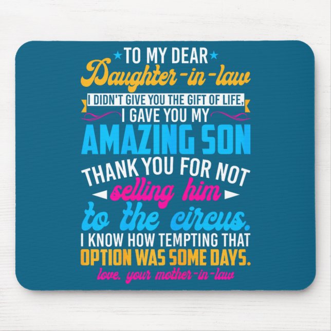 Mousepad Para Minha Querida Nora Divertida Sogra (Frente)
