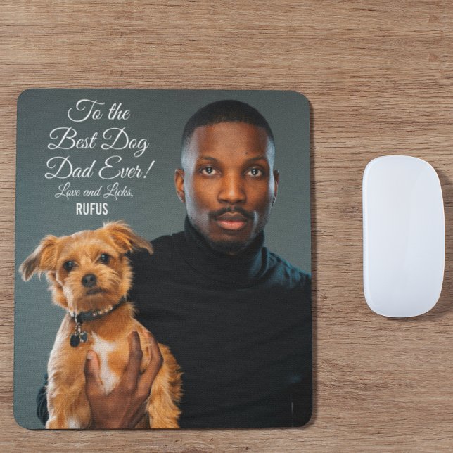 Mousepad Para o melhor Pai de cães alguma vez personalizado (Criador carregado)