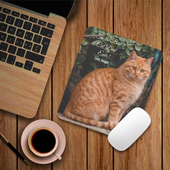 Mousepad Para o melhor Pai de gatos alguma vez personalizad (Criador carregado)