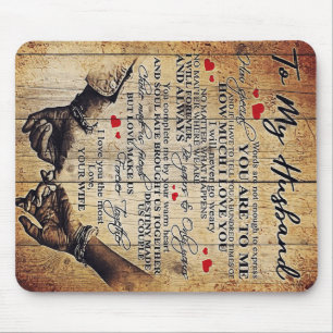 Mousepad Para o meu marido Design Carta Para Ele Bonito
