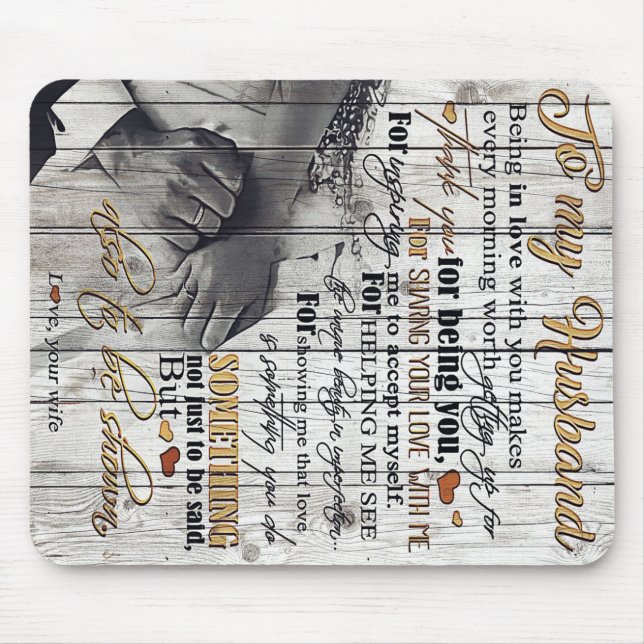 Mousepad Para o meu marido |Para a minha letra de marido |  (Frente)