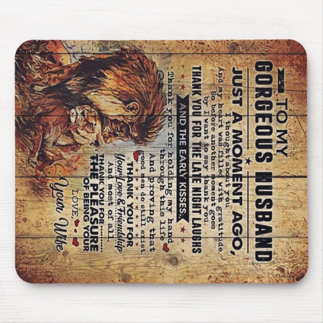 Mousepad Para o meu marido presente | Letra Adorável para M (Frente)