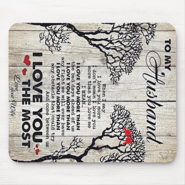 Mousepad Para o meu marido presente | Letra Marido Adorável (Frente)
