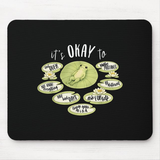 Mousepad Para psicólogo escolar saúde mental sapo engraçado (Frente)