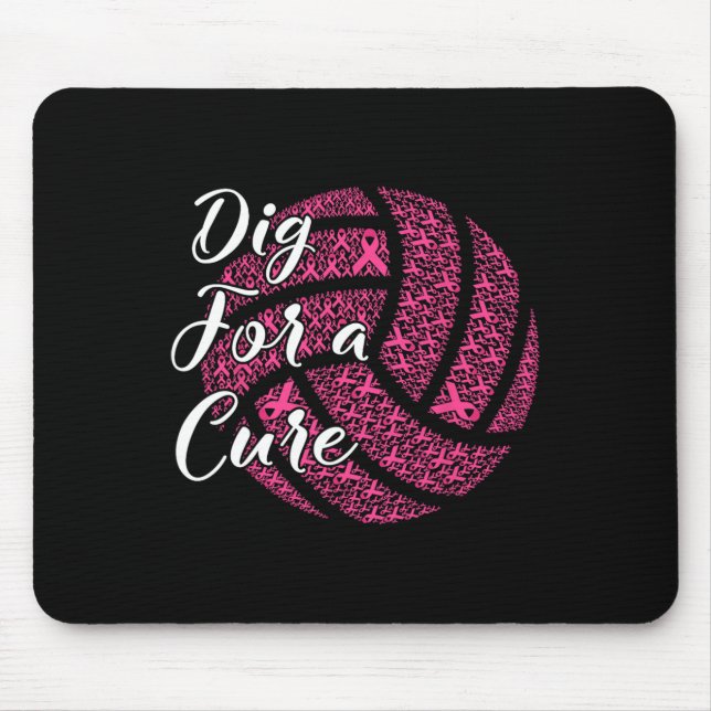 Mousepad Para um Cancer de mama puro rosa de vôlei (Frente)