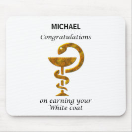 Mousepad Parabéns de Cerimônia de Casaco Branco da Farmácia