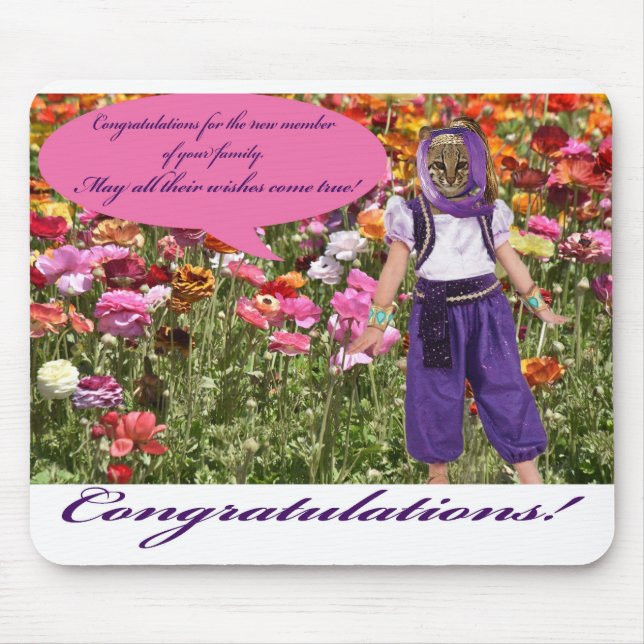 Mousepad parabéns do mousepad. ocelot/genie (Frente)