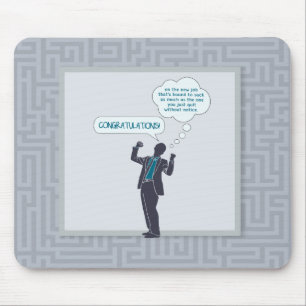 Mousepad Parabéns em seu tapete do rato novo do trabalho