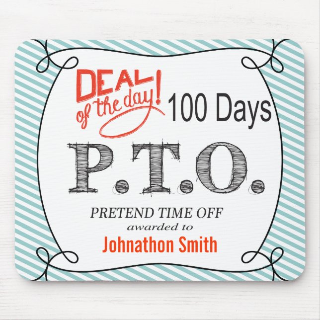 Mousepad Parabéns Engraçados Promovidos para Fingir o Tempo (Frente)