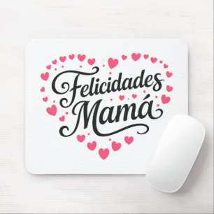 Mousepad Parabéns Mamãe Feliz Dia das Mães Caligrafia   