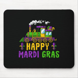 Mousepad Parada de Carnaval de Comboio Feliz Mardi Gras Jes