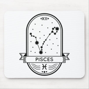 MOUSEPAD PARAFUSO DOS PEIXES DE CONSTELLAÇÃO DO CRACHÁ ZODI