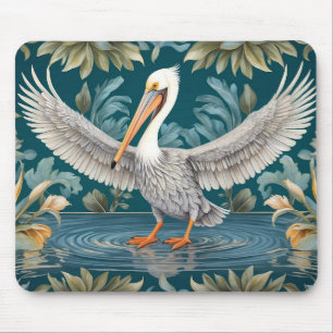 Mousepad Paraíso Tropical do Pássaro Pelicano Elegante