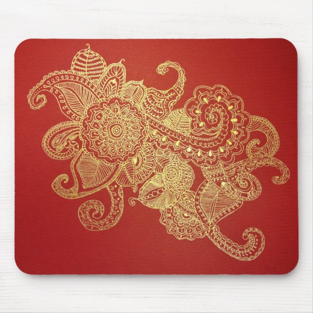 Mousepad Paraíso vermelho do Henna (Frente)