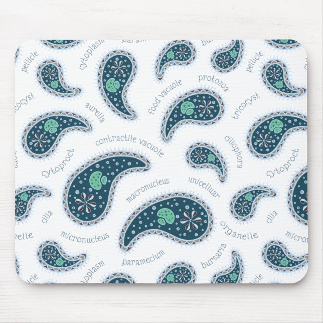 Mousepad Paramecia Paisley Protozoan Biology Science (Frente)