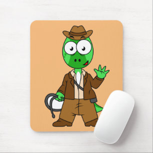 Mousepad Parasaurolophus Vestido Como Indiana Jones.