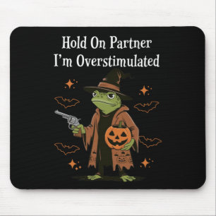 Mousepad Parceiro de espera sou Dia de as Bruxas engraçado 