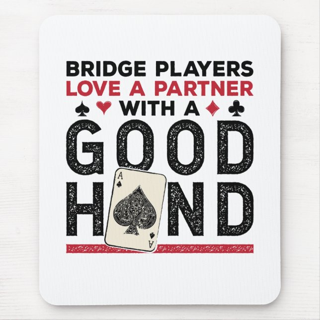Mousepad Parceiro Funny Bridge Player Boa Mão (Frente)